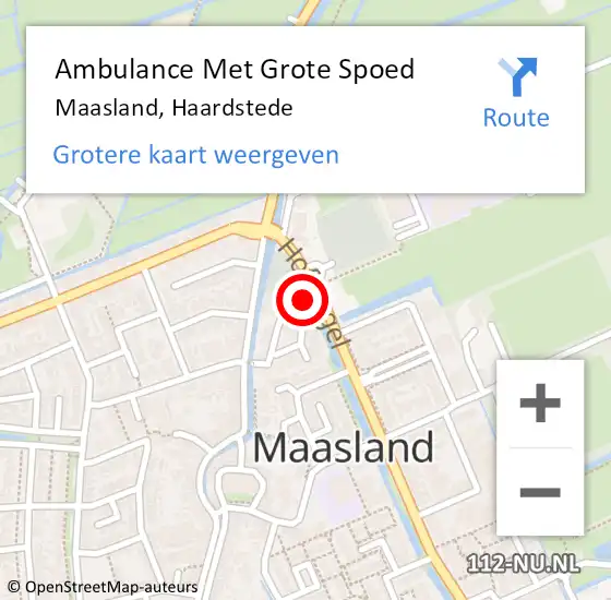 Locatie op kaart van de 112 melding: Ambulance Met Grote Spoed Naar Maasland, Haardstede op 12 april 2023 01:00