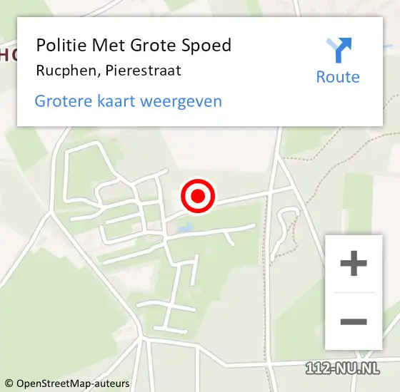Locatie op kaart van de 112 melding: Politie Met Grote Spoed Naar Rucphen, Pierestraat op 12 april 2023 03:21