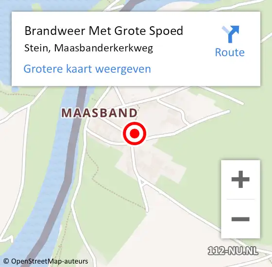 Locatie op kaart van de 112 melding: Brandweer Met Grote Spoed Naar Stein, Maasbanderkerkweg op 12 april 2023 04:32