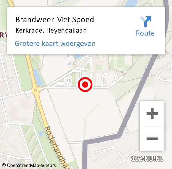 Locatie op kaart van de 112 melding: Brandweer Met Spoed Naar Kerkrade, Heyendallaan op 12 april 2023 08:00