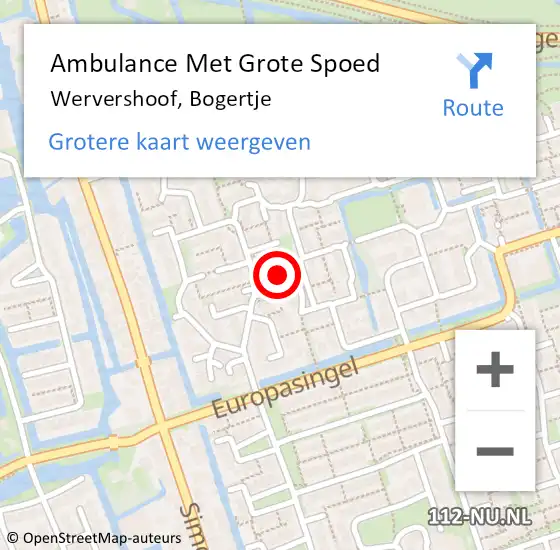 Locatie op kaart van de 112 melding: Ambulance Met Grote Spoed Naar Wervershoof, Bogertje op 12 april 2023 08:41