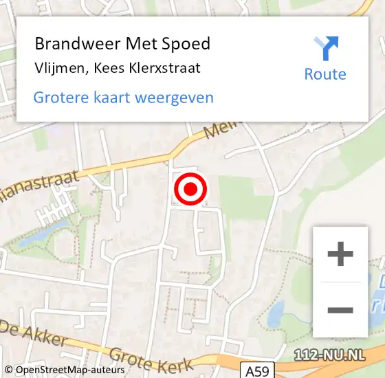 Locatie op kaart van de 112 melding: Brandweer Met Spoed Naar Vlijmen, Kees Klerxstraat op 12 april 2023 10:23