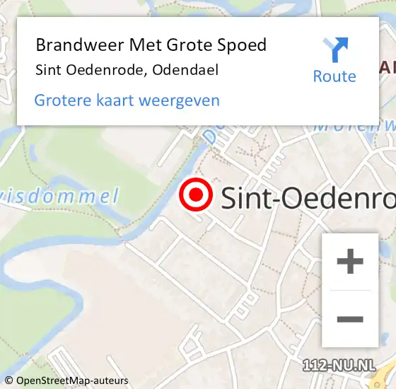 Locatie op kaart van de 112 melding: Brandweer Met Grote Spoed Naar Sint Oedenrode, Odendael op 12 april 2023 11:12