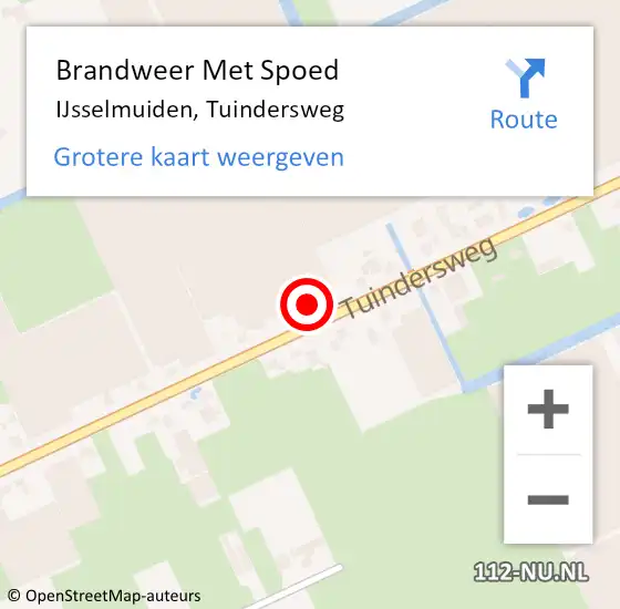 Locatie op kaart van de 112 melding: Brandweer Met Spoed Naar IJsselmuiden, Tuindersweg op 12 april 2023 11:19