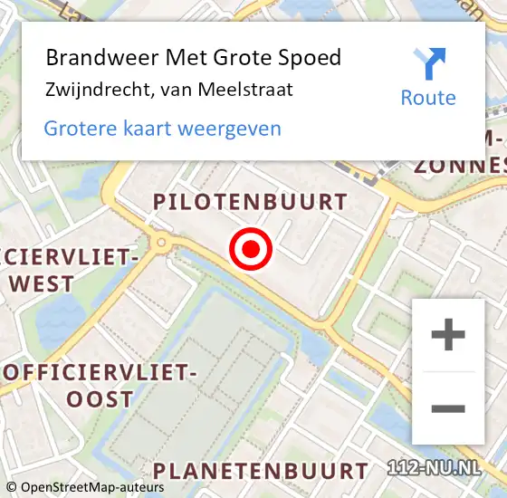 Locatie op kaart van de 112 melding: Brandweer Met Grote Spoed Naar Zwijndrecht, van Meelstraat op 12 april 2023 11:22