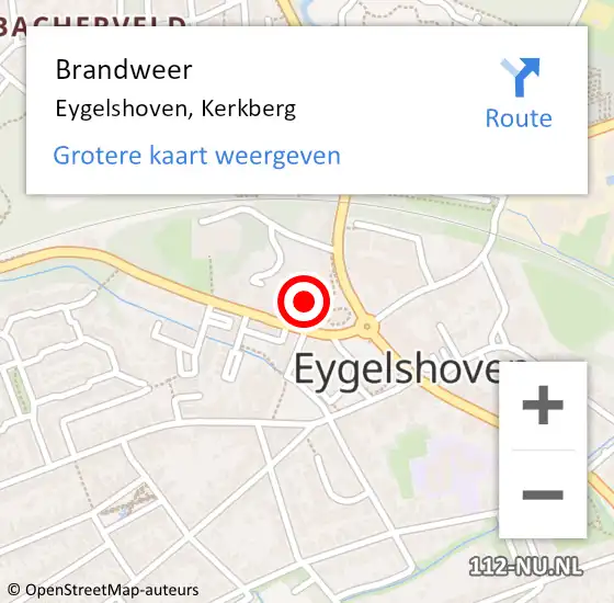 Locatie op kaart van de 112 melding: Brandweer Eygelshoven, Kerkberg op 12 april 2023 12:03