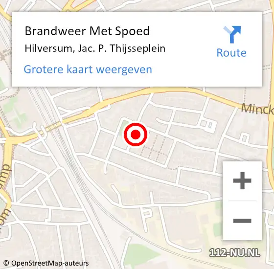 Locatie op kaart van de 112 melding: Brandweer Met Spoed Naar Hilversum, Jac. P. Thijsseplein op 12 april 2023 12:48