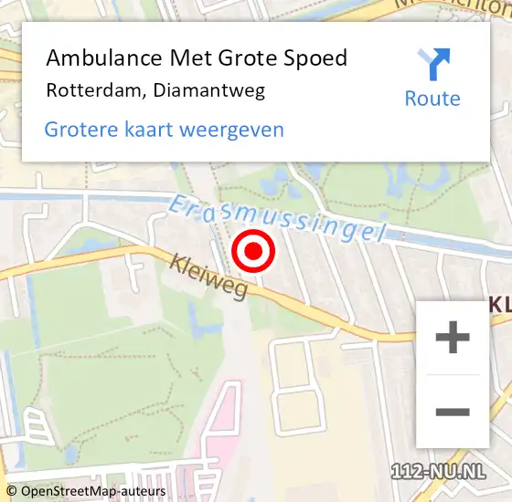 Locatie op kaart van de 112 melding: Ambulance Met Grote Spoed Naar Rotterdam, Diamantweg op 12 april 2023 13:38