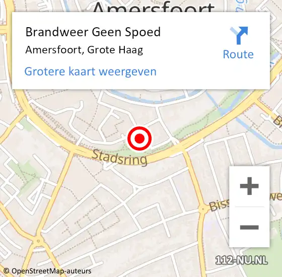 Locatie op kaart van de 112 melding: Brandweer Geen Spoed Naar Amersfoort, Grote Haag op 12 april 2023 14:10