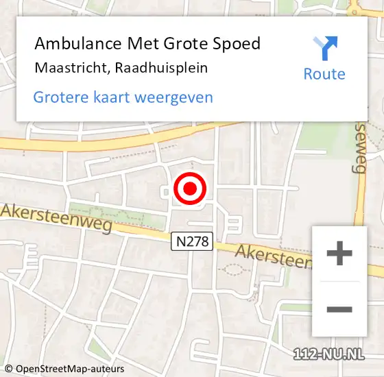 Locatie op kaart van de 112 melding: Ambulance Met Grote Spoed Naar Maastricht, Raadhuisplein op 12 april 2023 14:52