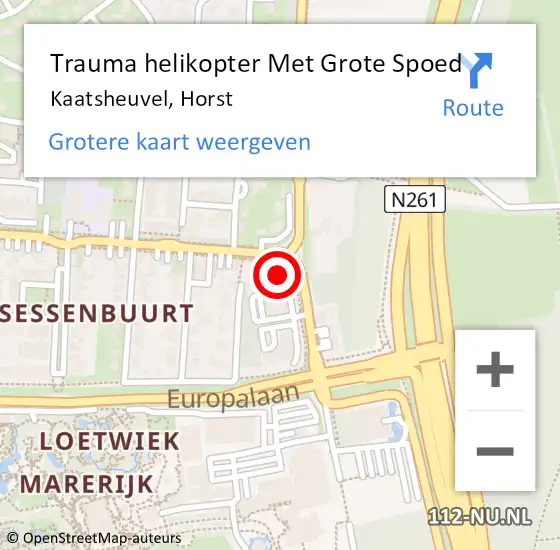 Locatie op kaart van de 112 melding: Trauma helikopter Met Grote Spoed Naar Kaatsheuvel, Horst op 12 april 2023 14:52