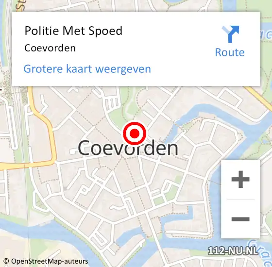 Locatie op kaart van de 112 melding: Politie Met Spoed Naar Coevorden op 12 april 2023 15:00