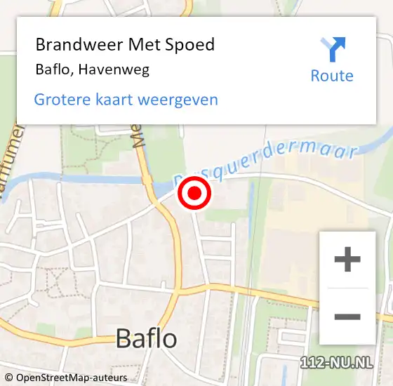 Locatie op kaart van de 112 melding: Brandweer Met Spoed Naar Baflo, Havenweg op 12 april 2023 16:01