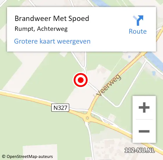 Locatie op kaart van de 112 melding: Brandweer Met Spoed Naar Rumpt, Achterweg op 22 augustus 2014 04:30