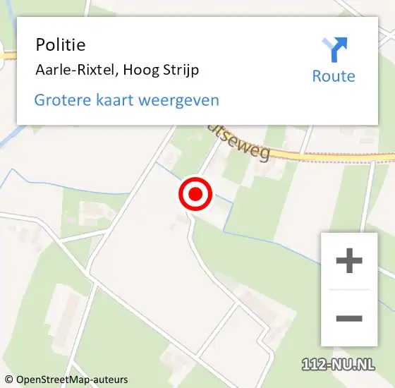 Locatie op kaart van de 112 melding: Politie Aarle-Rixtel, Hoog Strijp op 12 april 2023 16:17