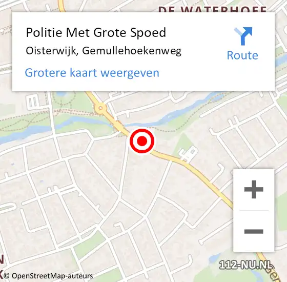 Locatie op kaart van de 112 melding: Politie Met Grote Spoed Naar Oisterwijk, Gemullehoekenweg op 12 april 2023 17:01
