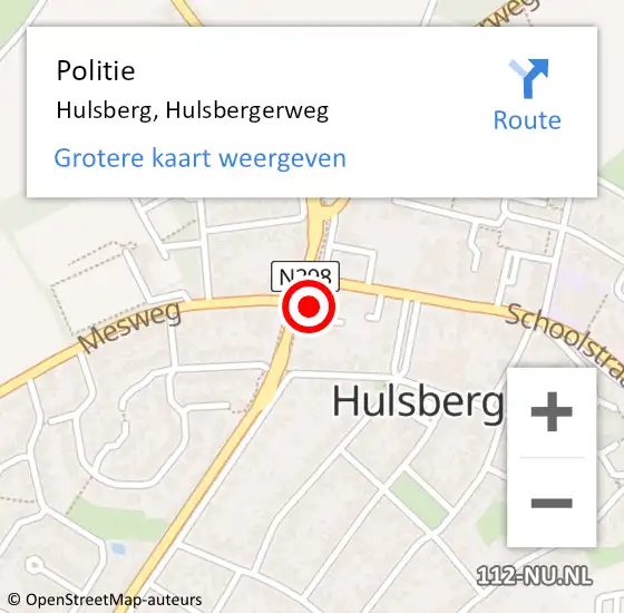 Locatie op kaart van de 112 melding: Politie Hulsberg, Hulsbergerweg op 12 april 2023 17:20