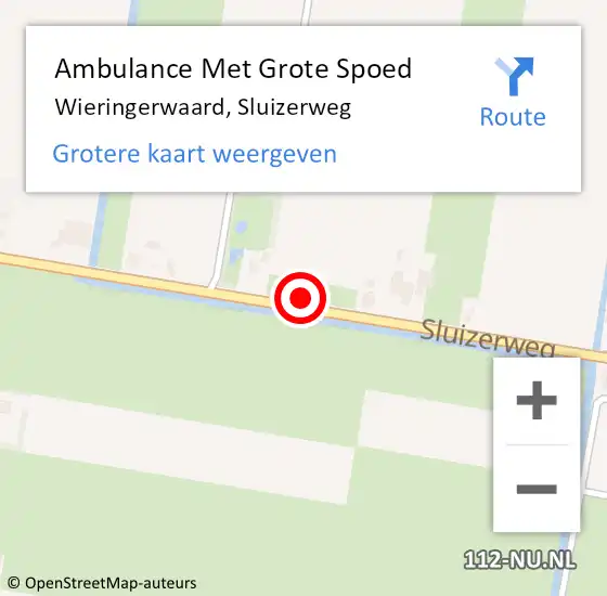 Locatie op kaart van de 112 melding: Ambulance Met Grote Spoed Naar Wieringerwaard, Sluizerweg op 12 april 2023 17:30