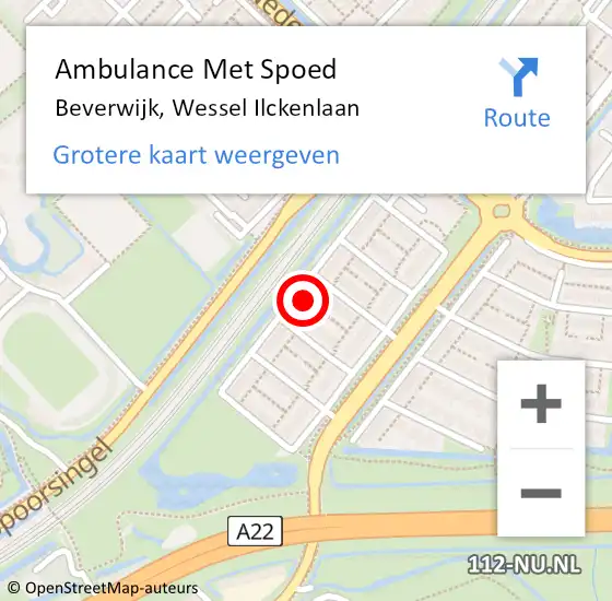 Locatie op kaart van de 112 melding: Ambulance Met Spoed Naar Beverwijk, Wessel Ilckenlaan op 12 april 2023 19:38