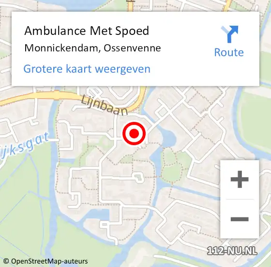 Locatie op kaart van de 112 melding: Ambulance Met Spoed Naar Monnickendam, Ossenvenne op 12 april 2023 20:09