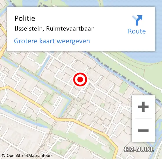 Locatie op kaart van de 112 melding: Politie IJsselstein, Ruimtevaartbaan op 12 april 2023 20:11