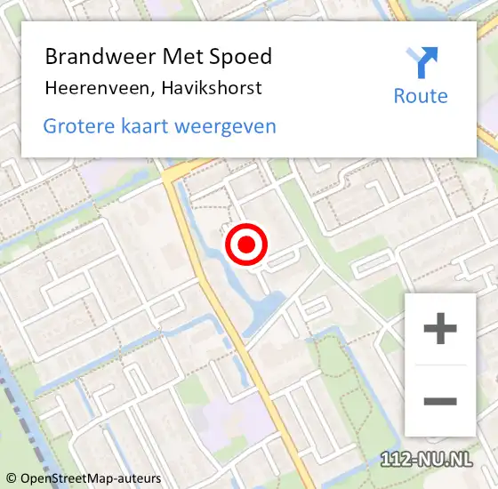 Locatie op kaart van de 112 melding: Brandweer Met Spoed Naar Heerenveen, Havikshorst op 12 april 2023 20:47