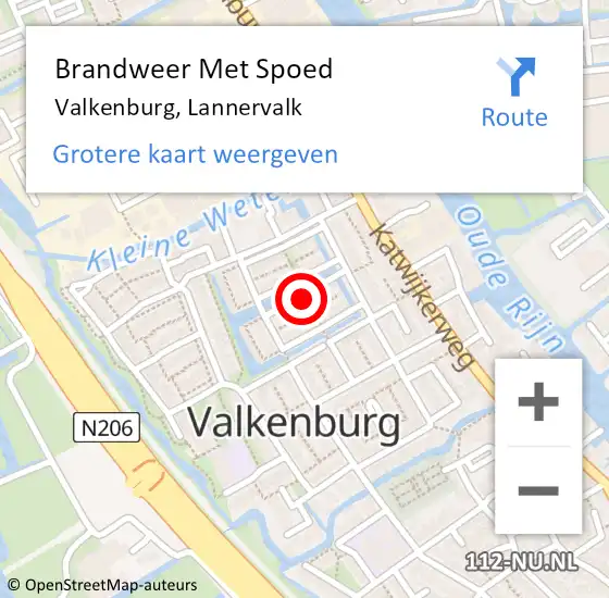 Locatie op kaart van de 112 melding: Brandweer Met Spoed Naar Valkenburg, Lannervalk op 12 april 2023 20:56
