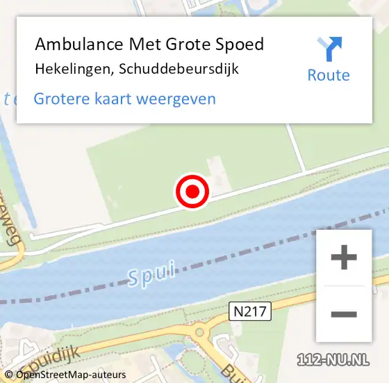 Locatie op kaart van de 112 melding: Ambulance Met Grote Spoed Naar Hekelingen, Schuddebeursdijk op 12 april 2023 21:57