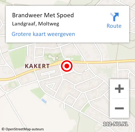 Locatie op kaart van de 112 melding: Brandweer Met Spoed Naar Landgraaf, Moltweg op 12 april 2023 23:56
