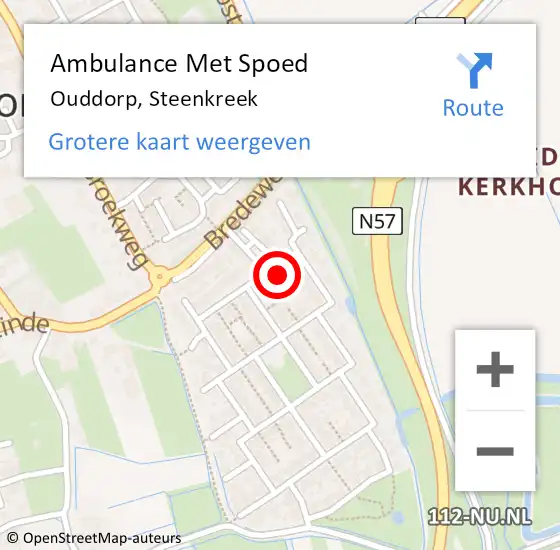 Locatie op kaart van de 112 melding: Ambulance Met Spoed Naar Ouddorp, Steenkreek op 13 april 2023 03:29