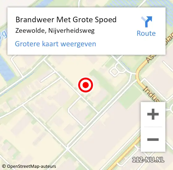 Locatie op kaart van de 112 melding: Brandweer Met Grote Spoed Naar Zeewolde, Nijverheidsweg op 13 april 2023 04:03