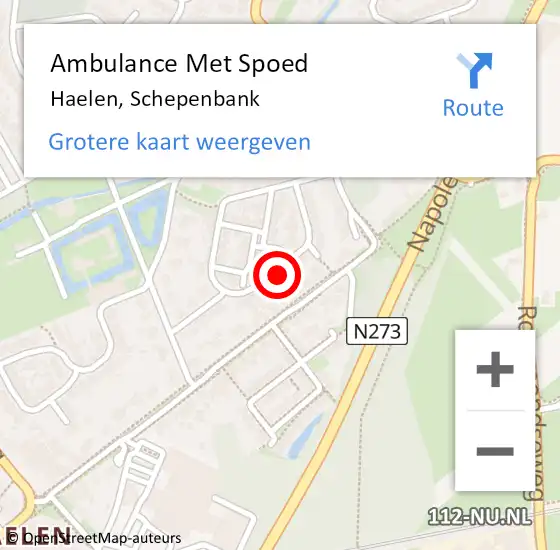 Locatie op kaart van de 112 melding: Ambulance Met Spoed Naar Haelen, Schepenbank op 13 april 2023 04:05
