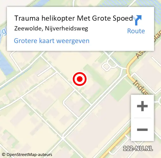 Locatie op kaart van de 112 melding: Trauma helikopter Met Grote Spoed Naar Zeewolde, Nijverheidsweg op 13 april 2023 04:06