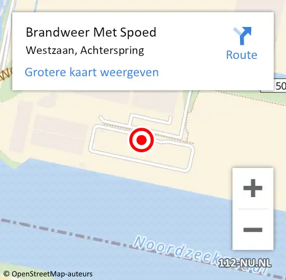 Locatie op kaart van de 112 melding: Brandweer Met Spoed Naar Westzaan, Achterspring op 13 april 2023 04:58