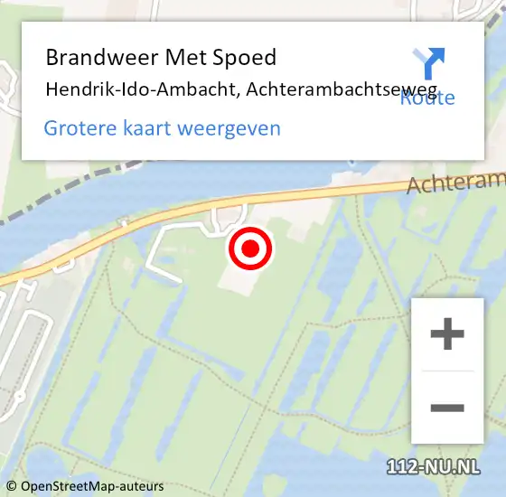 Locatie op kaart van de 112 melding: Brandweer Met Spoed Naar Hendrik-Ido-Ambacht, Achterambachtseweg op 13 april 2023 06:16