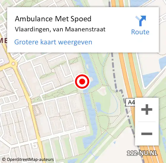 Locatie op kaart van de 112 melding: Ambulance Met Spoed Naar Vlaardingen, van Maanenstraat op 13 april 2023 08:10