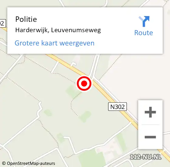 Locatie op kaart van de 112 melding: Politie Harderwijk, Leuvenumseweg op 13 april 2023 08:25