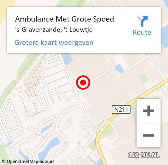 Locatie op kaart van de 112 melding: Ambulance Met Grote Spoed Naar 's-Gravenzande, 't Louwtje op 13 april 2023 09:41