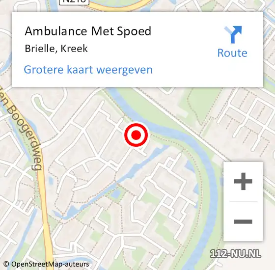 Locatie op kaart van de 112 melding: Ambulance Met Spoed Naar Brielle, Kreek op 13 april 2023 10:09