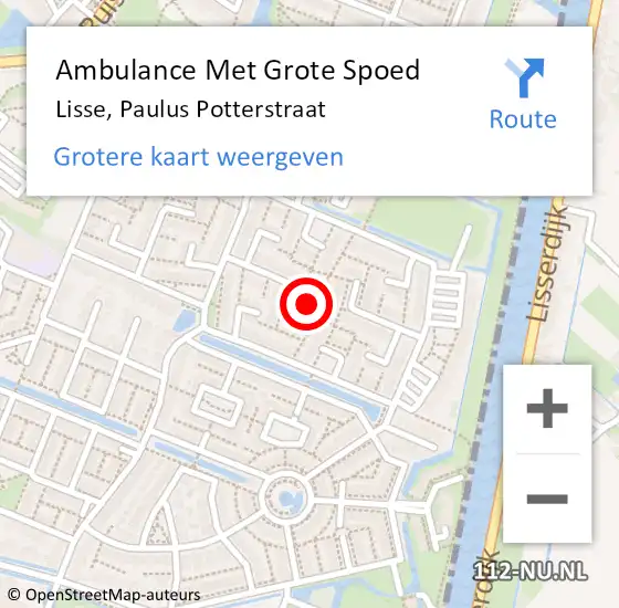 Locatie op kaart van de 112 melding: Ambulance Met Grote Spoed Naar Lisse, Paulus Potterstraat op 13 april 2023 11:28