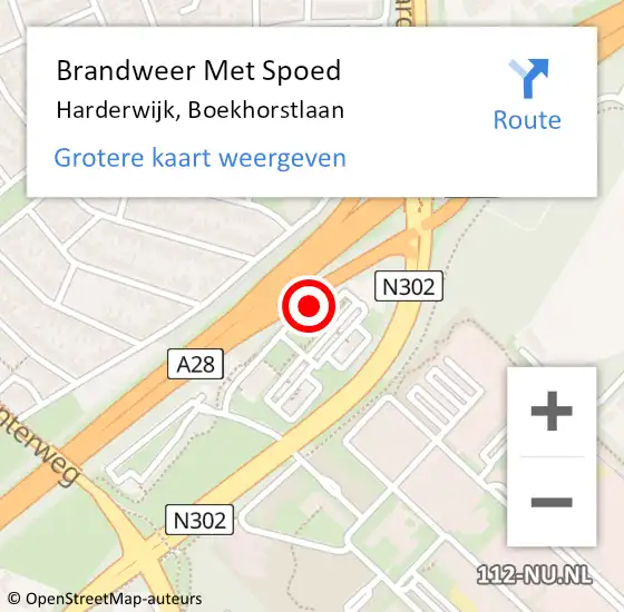 Locatie op kaart van de 112 melding: Brandweer Met Spoed Naar Harderwijk, Boekhorstlaan op 13 april 2023 11:29