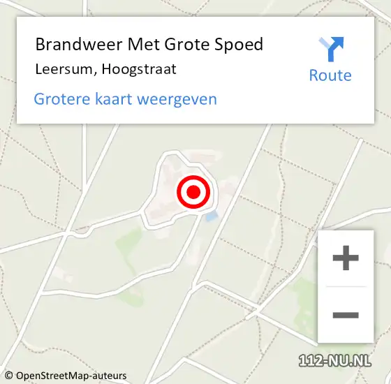 Locatie op kaart van de 112 melding: Brandweer Met Grote Spoed Naar Leersum, Hoogstraat op 13 april 2023 11:35