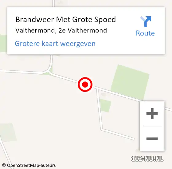 Locatie op kaart van de 112 melding: Brandweer Met Grote Spoed Naar Valthermond, 2e Valthermond op 13 april 2023 11:37