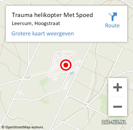 Locatie op kaart van de 112 melding: Trauma helikopter Met Spoed Naar Leersum, Hoogstraat op 13 april 2023 11:47