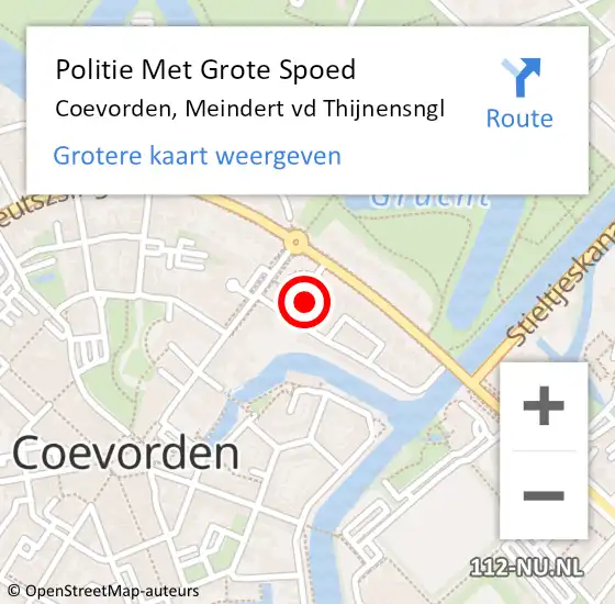Locatie op kaart van de 112 melding: Politie Met Grote Spoed Naar Coevorden, Meindert vd Thijnensngl op 13 april 2023 11:49
