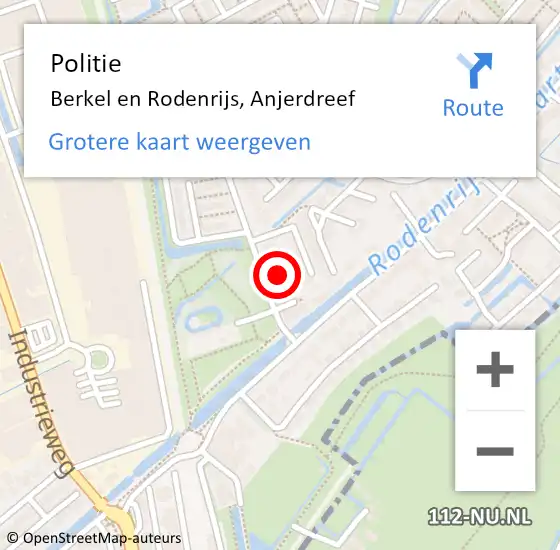 Locatie op kaart van de 112 melding: Politie Berkel en Rodenrijs, Anjerdreef op 13 april 2023 12:13