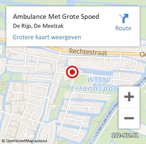 Locatie op kaart van de 112 melding: Ambulance Met Grote Spoed Naar De Rijp, De Meelzak op 12 oktober 2013 09:54