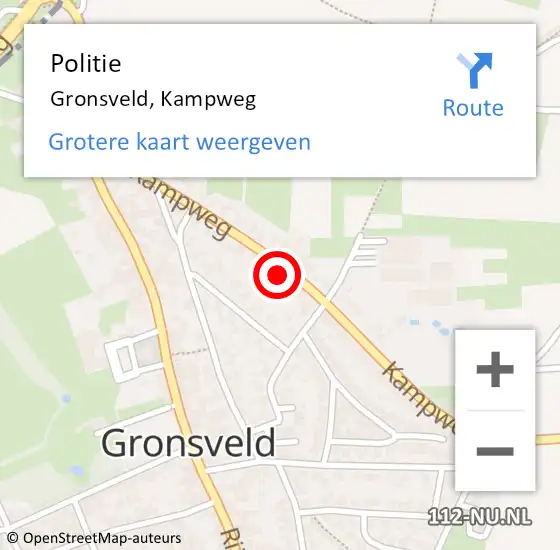 Locatie op kaart van de 112 melding: Politie Gronsveld, Kampweg op 13 april 2023 14:32