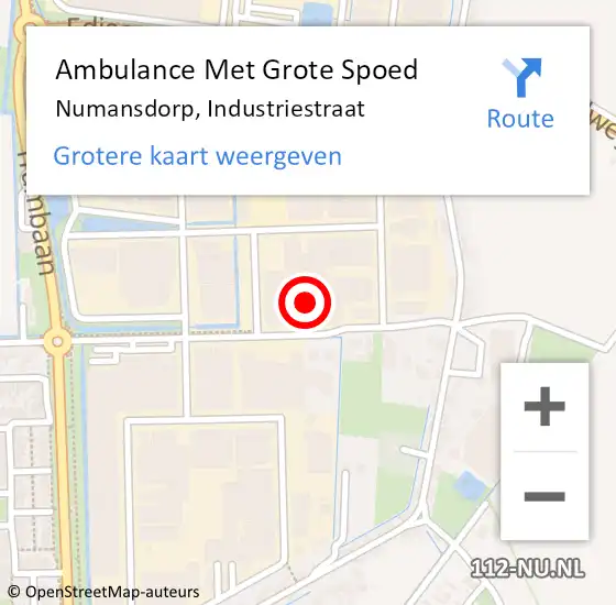 Locatie op kaart van de 112 melding: Ambulance Met Grote Spoed Naar Numansdorp, Industriestraat op 13 april 2023 14:45