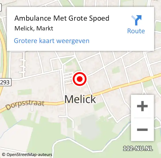 Locatie op kaart van de 112 melding: Ambulance Met Grote Spoed Naar Melick, Markt op 13 april 2023 15:23